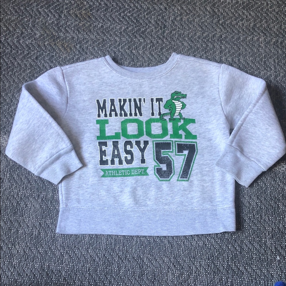 Garanimals Gray Sweatshirt with Green & Dark Gray Graphic